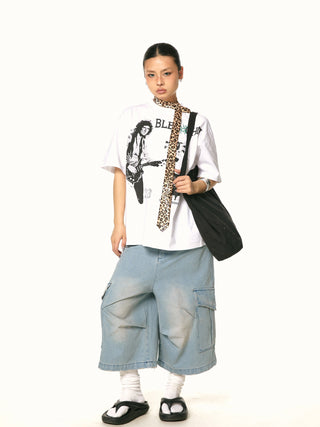 cropped blue jeans