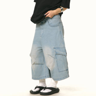 cropped blue jeans