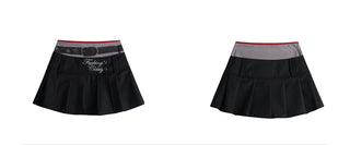contrast pleated skirt