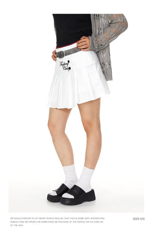 contrast pleated skirt
