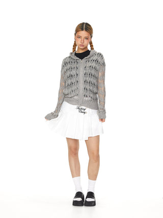 contrast pleated skirt