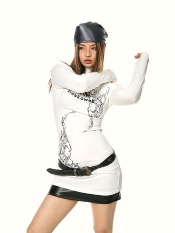 totem print dress