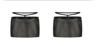 trap leather skirt