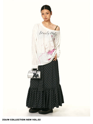 ruffle fishtail skirt