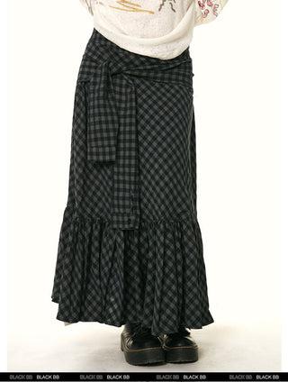 ruffle fishtail skirt