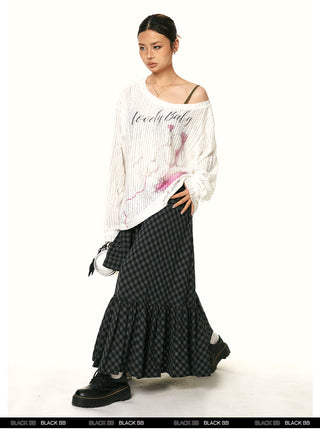 ruffle fishtail skirt