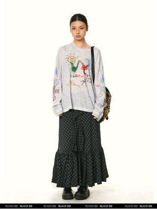 ruffle fishtail skirt