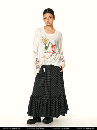 ruffle fishtail skirt