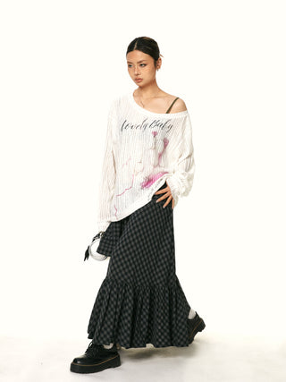 ruffle fishtail skirt