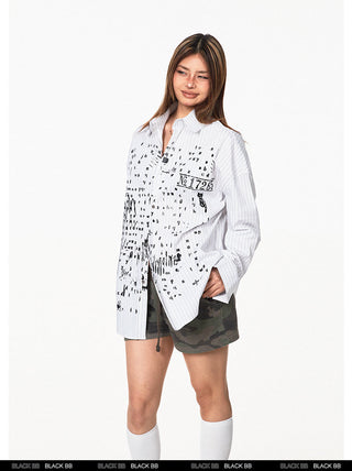 graffiti stripe shirt