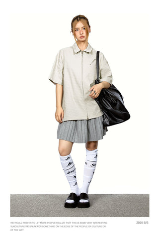 texture zip shirt