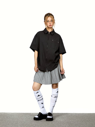 texture zip shirt
