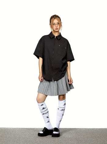 texture zip shirt