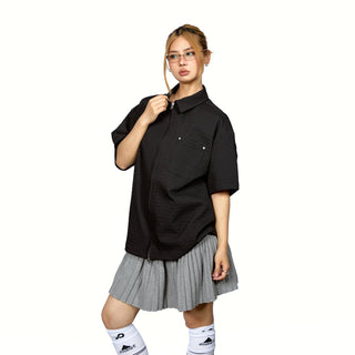 texture zip shirt