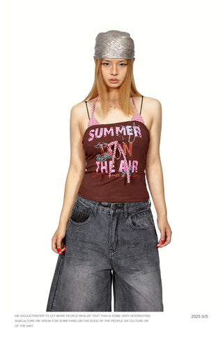 halter patch vest Top