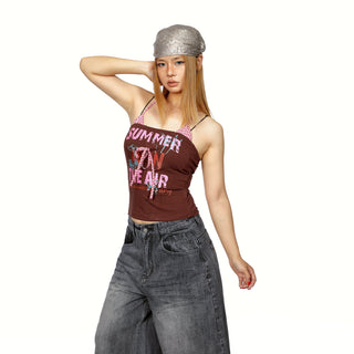 halter patch vest Top