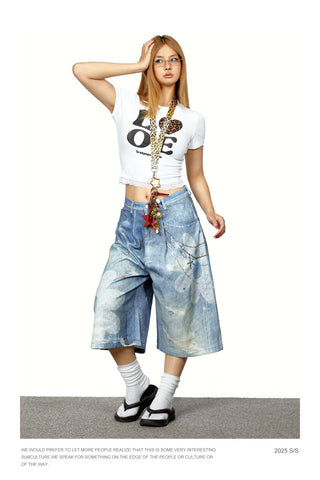 chain print shorts