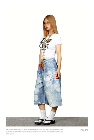 chain print shorts