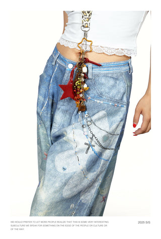 chain print shorts