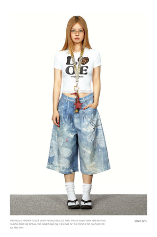 chain print shorts