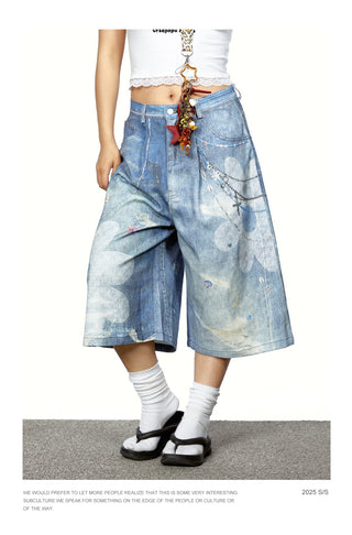 chain print shorts