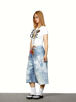 chain print shorts