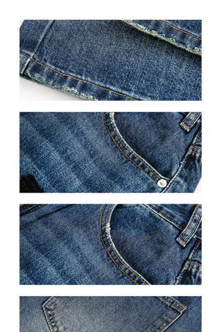 gradient denim shorts