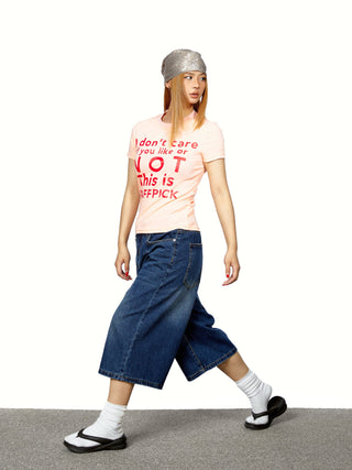 gradient denim shorts