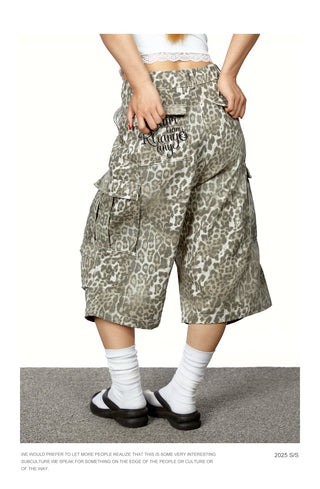 leopard work shorts