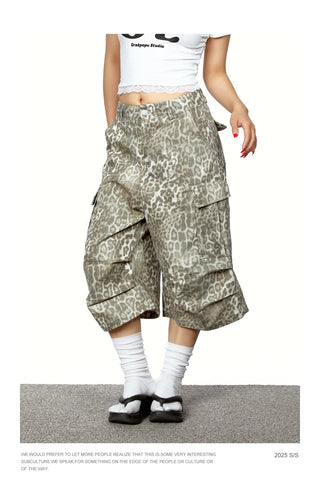 leopard work shorts