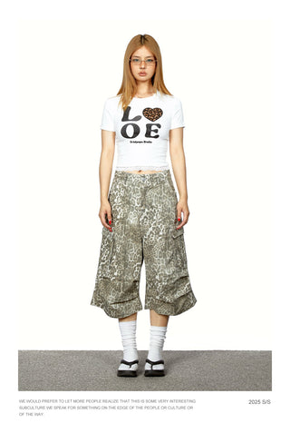 leopard work shorts