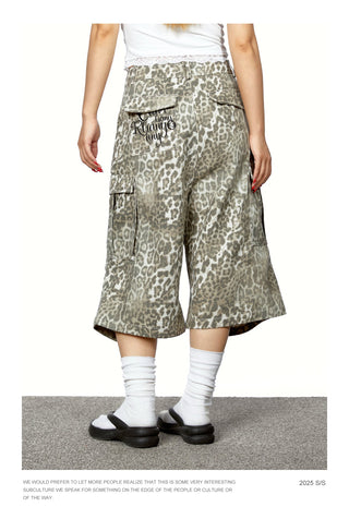 leopard work shorts
