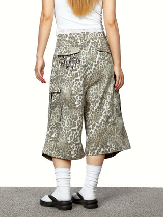 leopard work shorts