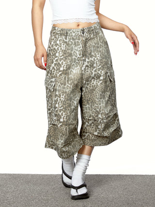 leopard work shorts