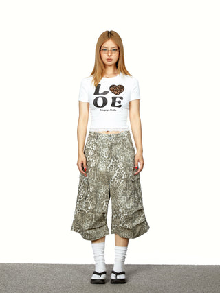 leopard work shorts