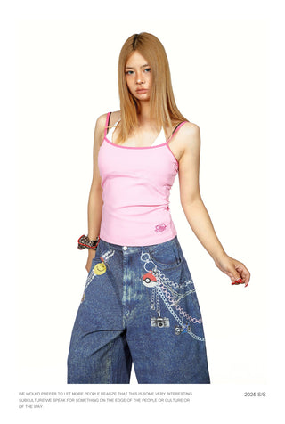 halter lace vest Top