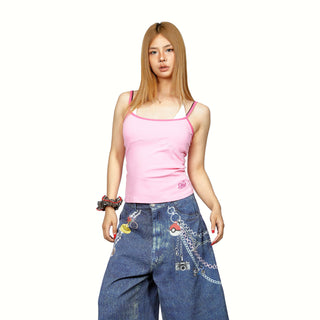 halter lace vest Top