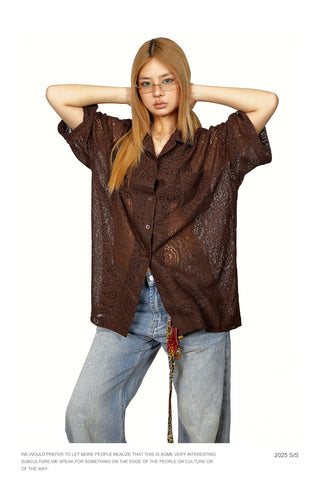 lace hollow shirt