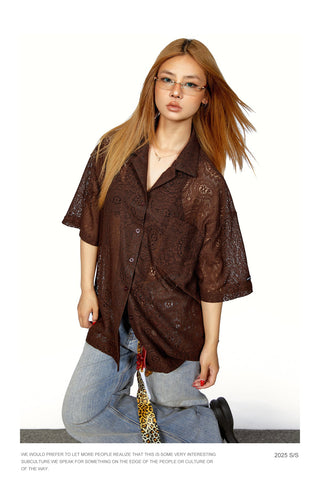 lace hollow shirt