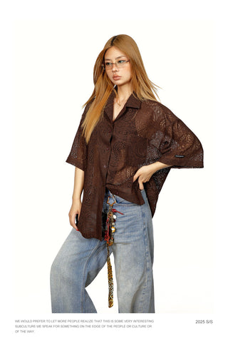 lace hollow shirt