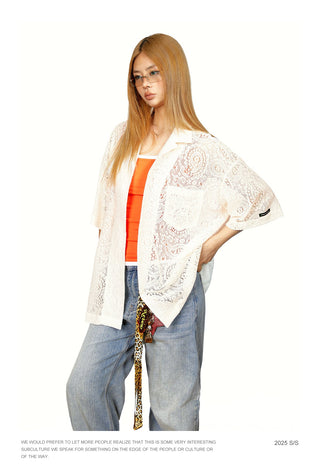 lace hollow shirt