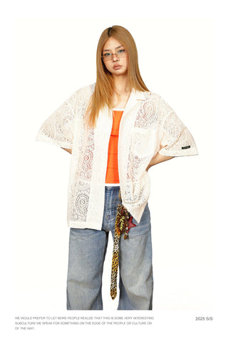 lace hollow shirt