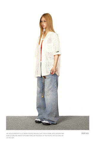 lace hollow shirt