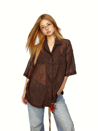 lace hollow shirt