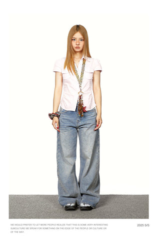 pleated short shirt