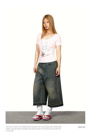 gradient denim shorts 01