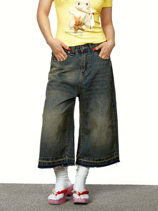 gradient denim shorts 01