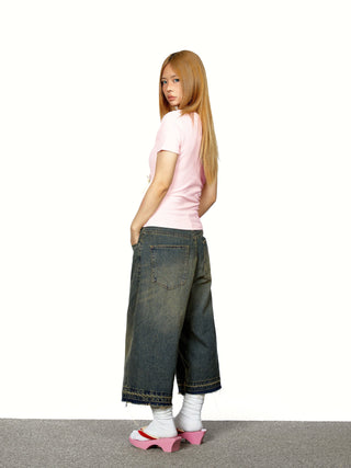 gradient denim shorts 01