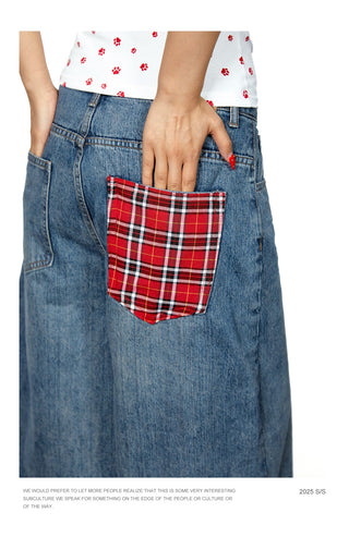 patch denim shorts