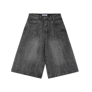 patch denim shorts